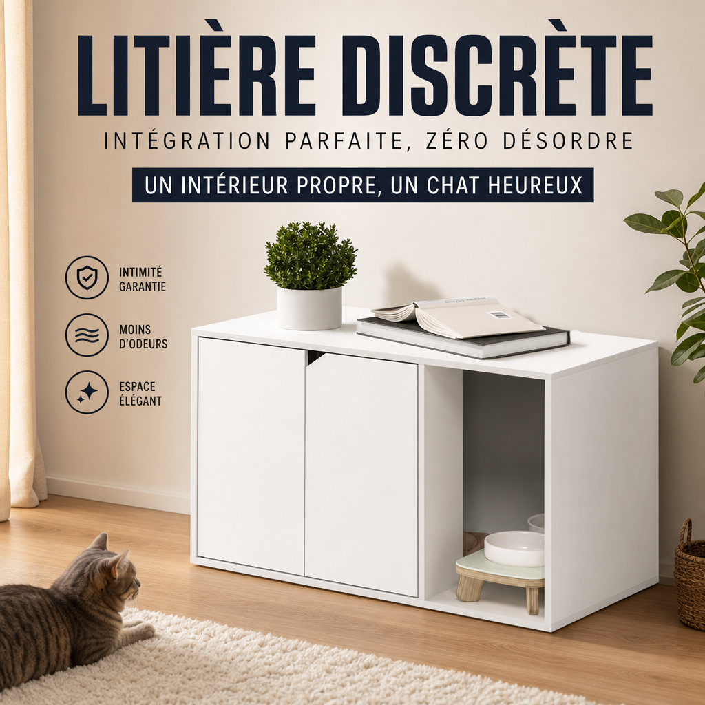 Furinno Peli Enceinte pour Bac à Litière : Avis Complet — infographie produit