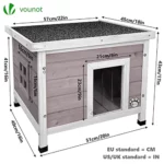 VOUNOT Maison de Chat en Bois avec Toit Bitumé : Avis Complet