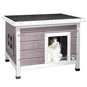 VOUNOT Maison de Chat en Bois avec Toit Bitumé : Avis Complet