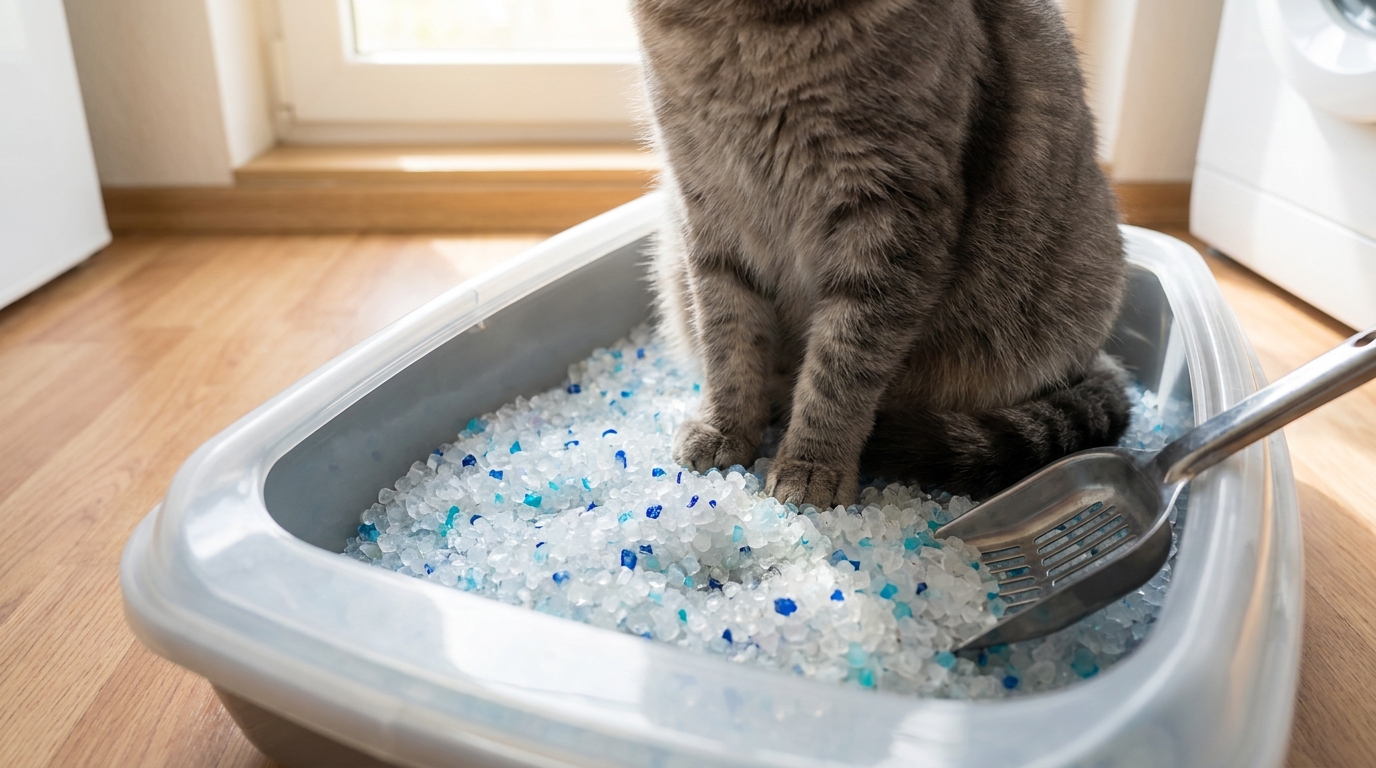 Litière en cristaux pour chat : avantages, inconvénients et sélection