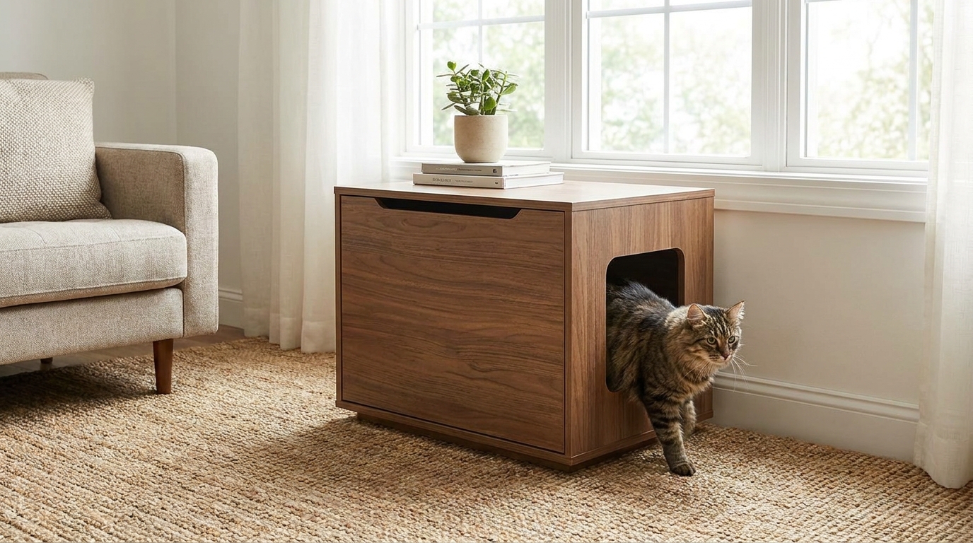 Meuble pour litière de chat : intégrer discrètement l&rsquo;espace de votre félin