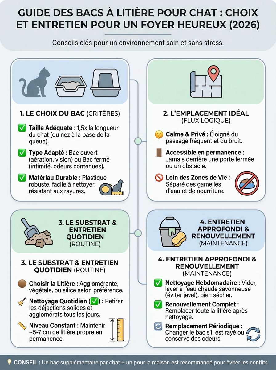 Infographie bacs à litière pour chat