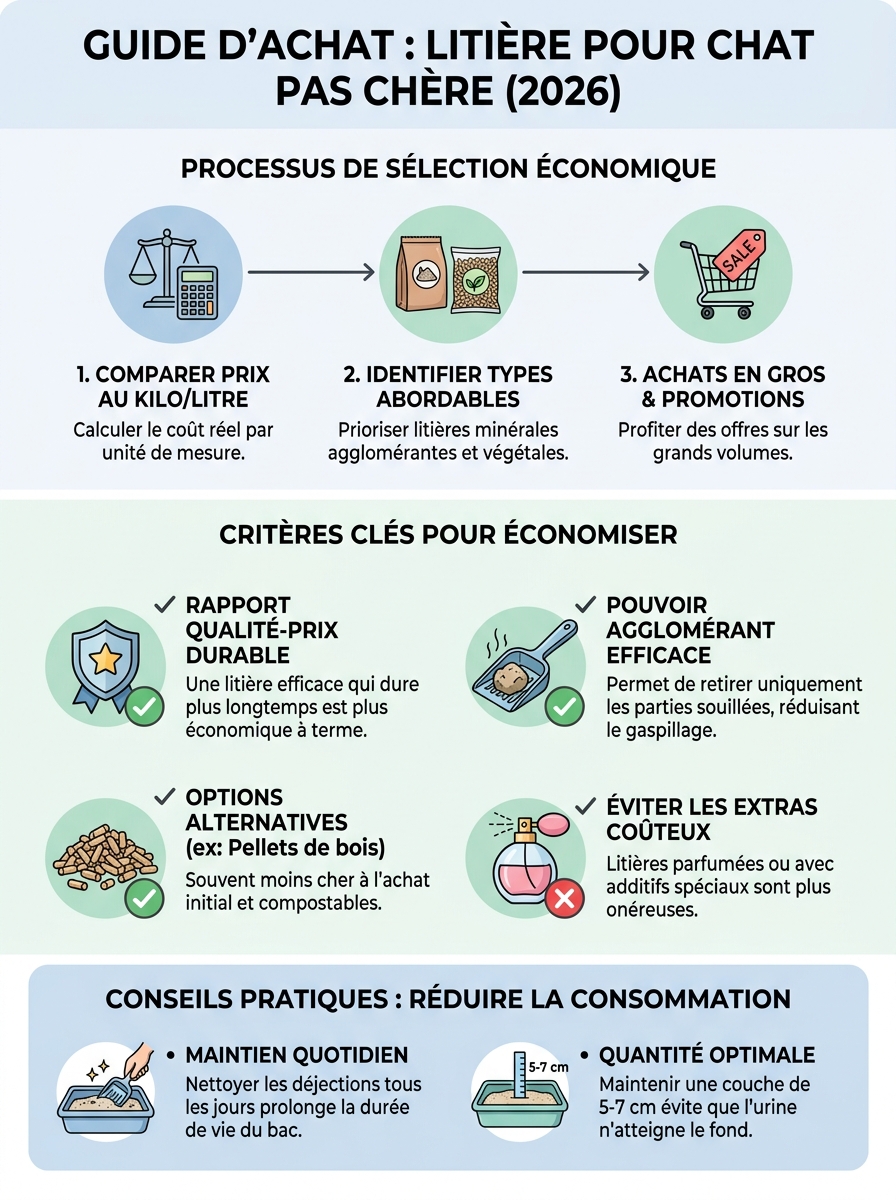 Infographie litière pas cher pour chat