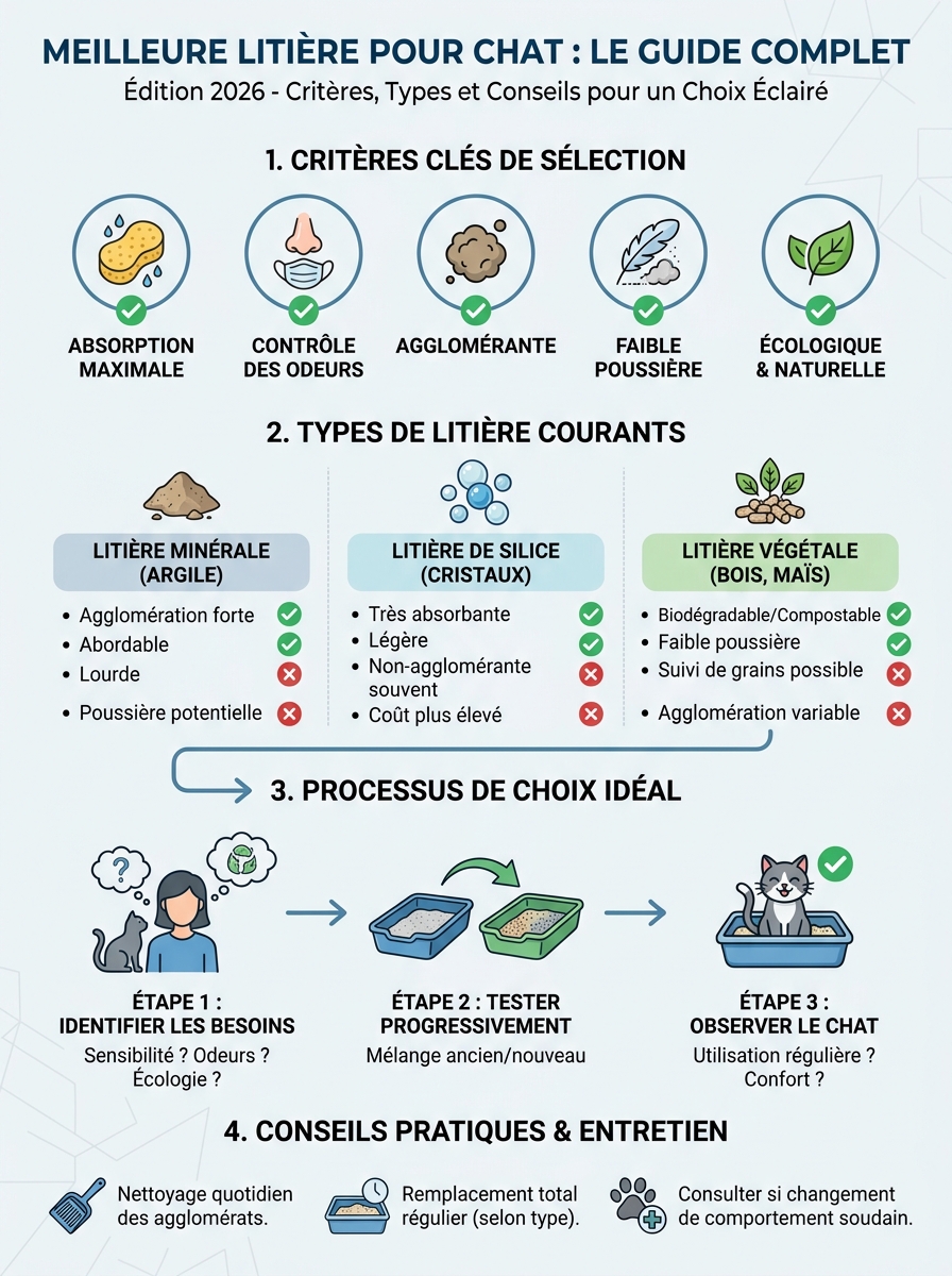 Infographie meilleure litière pour chat