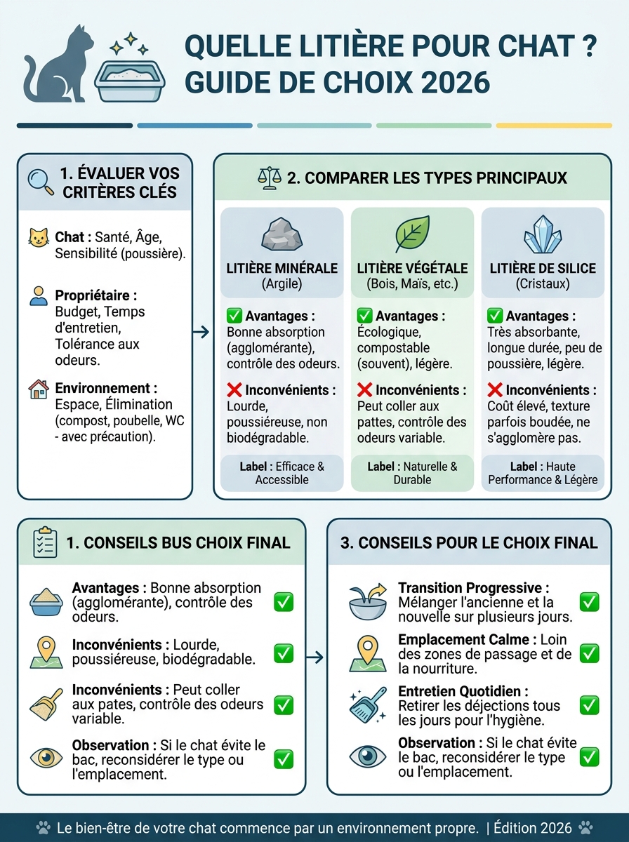 Infographie quelle litière pour chat