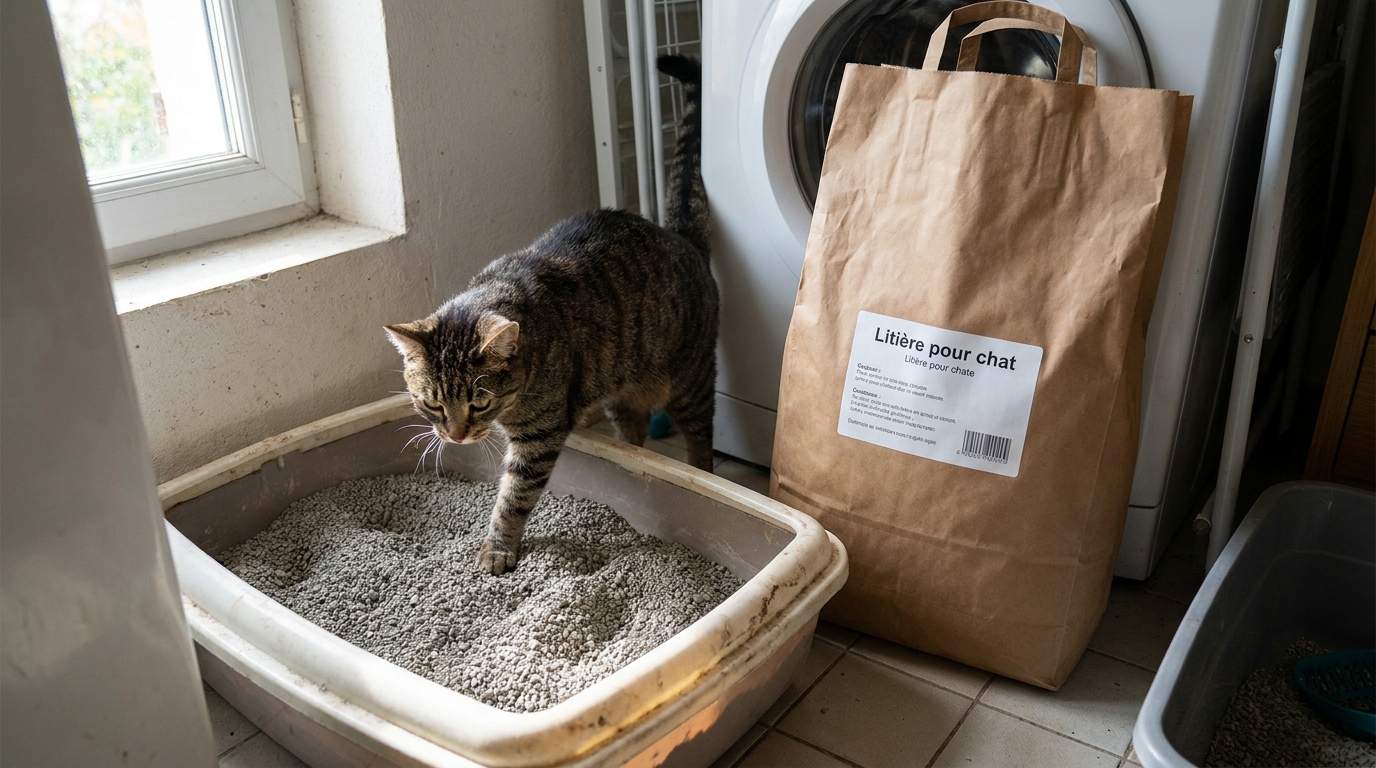 litière pas cher pour chat en situation réelle