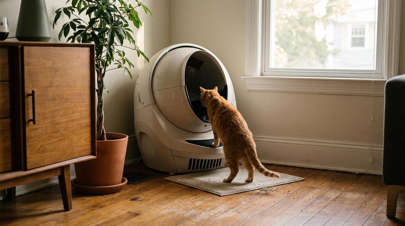 litière pour chat autonettoyante en situation réelle