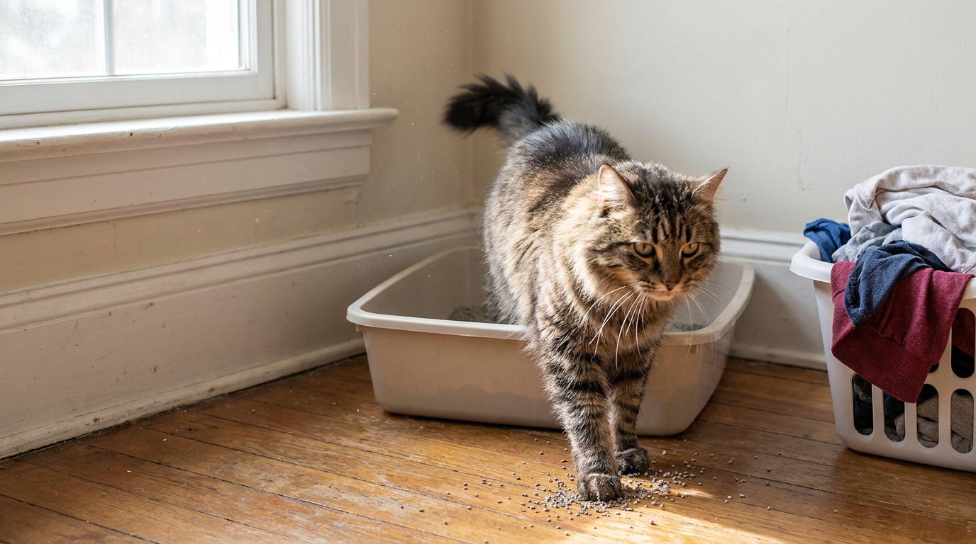 litière sans poussière pour chat en situation réelle