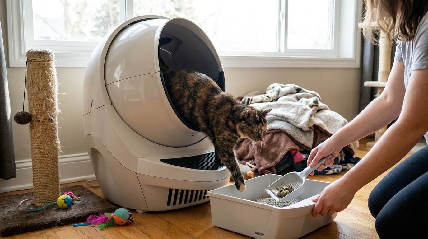 robot litière pour chat en situation réelle